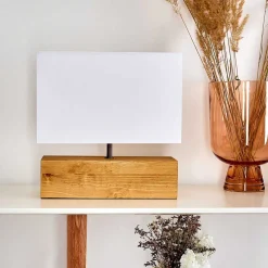 Lampe De Table Geneva Bois Clair, 1 Lumiere