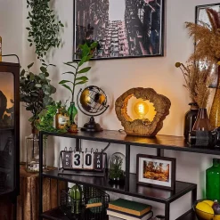 Lampe De Table Hasteboda Brun, Couleur Bois, 1 Lumiere