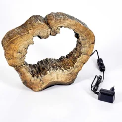 Lampe De Table Hasteboda Led Brun, Couleur Bois, 1 Lumiere