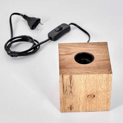 Lampe De Table Heimola Brun, Couleur Bois, 1 Lumiere