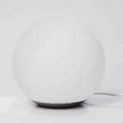 Lampe De Table Idual Dahlia Led Nickel Mat, 1 Lumiere, Telecommandes, Changeur De Couleurs