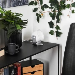 Lampe De Table Idual Lilas Led Argente, 1 Lumiere, Changeur De Couleurs