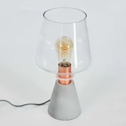 Lampe De Table Jaen Gris, Cuivre, 1 Lumiere