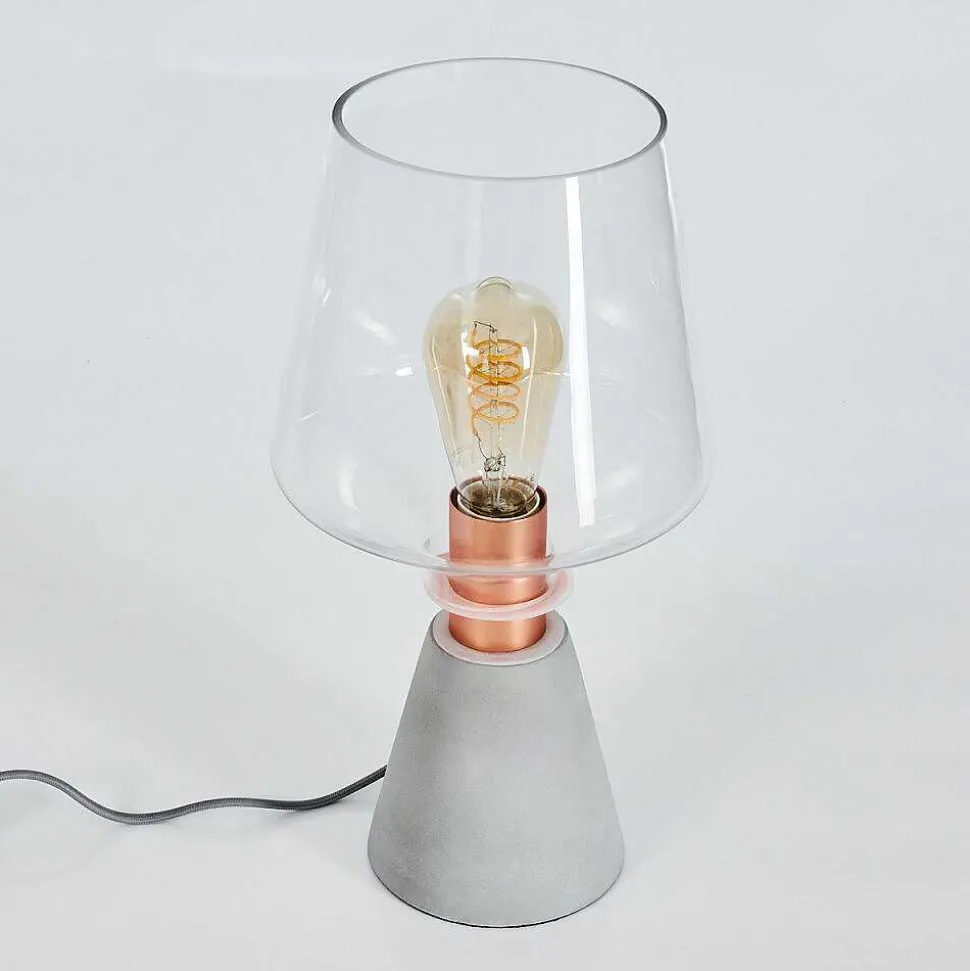 Lampe De Table Jaen Gris, Cuivre, 1 Lumiere