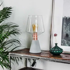 Lampe De Table Jaen Gris, Cuivre, 1 Lumiere