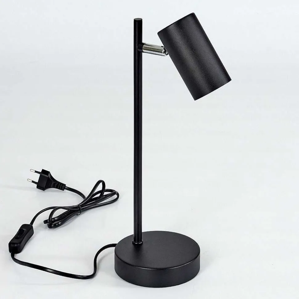 Lampe De Table Javel Chrome, Noir, 1 Lumiere