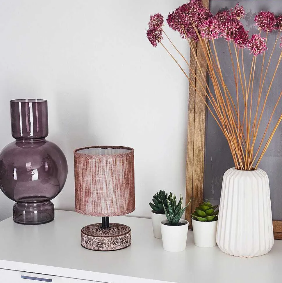 Lampe De Table Kigombo Brun, 1 Lumiere