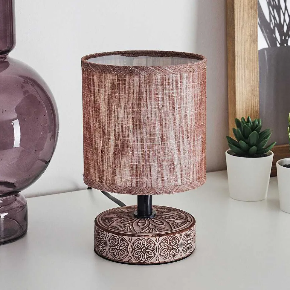 Lampe De Table Kigombo Brun, 1 Lumiere