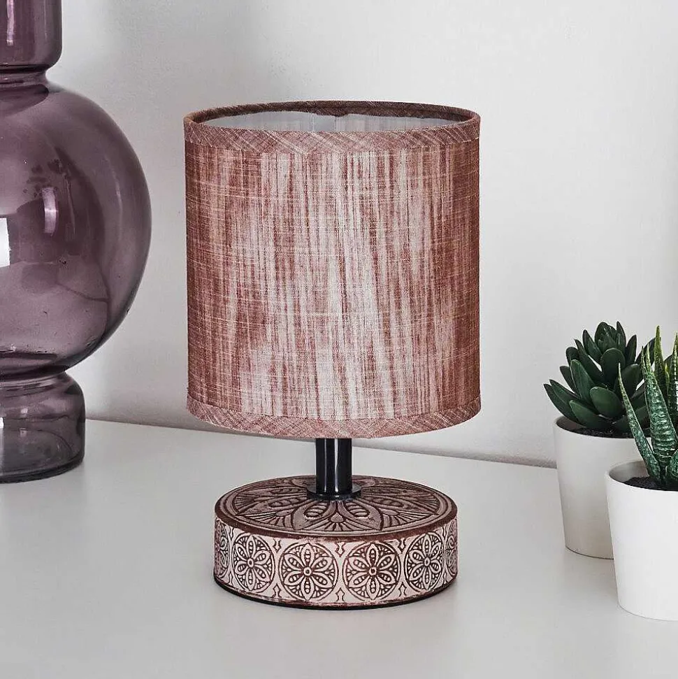 Lampe De Table Kigombo Brun, 1 Lumiere