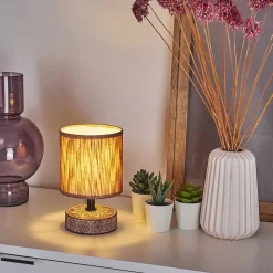 Lampe De Table Kigombo Brun, 1 Lumiere