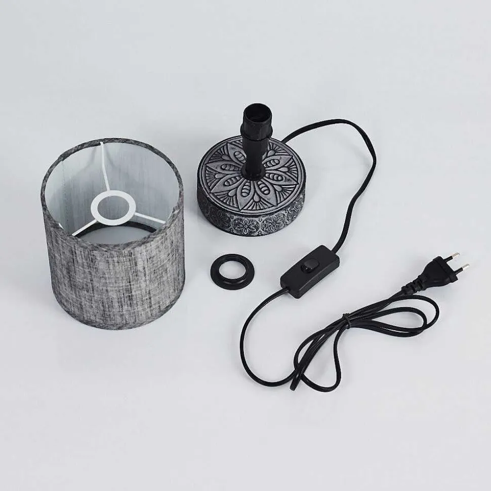 Lampe De Table Kigombo Gris, Noir, 1 Lumiere