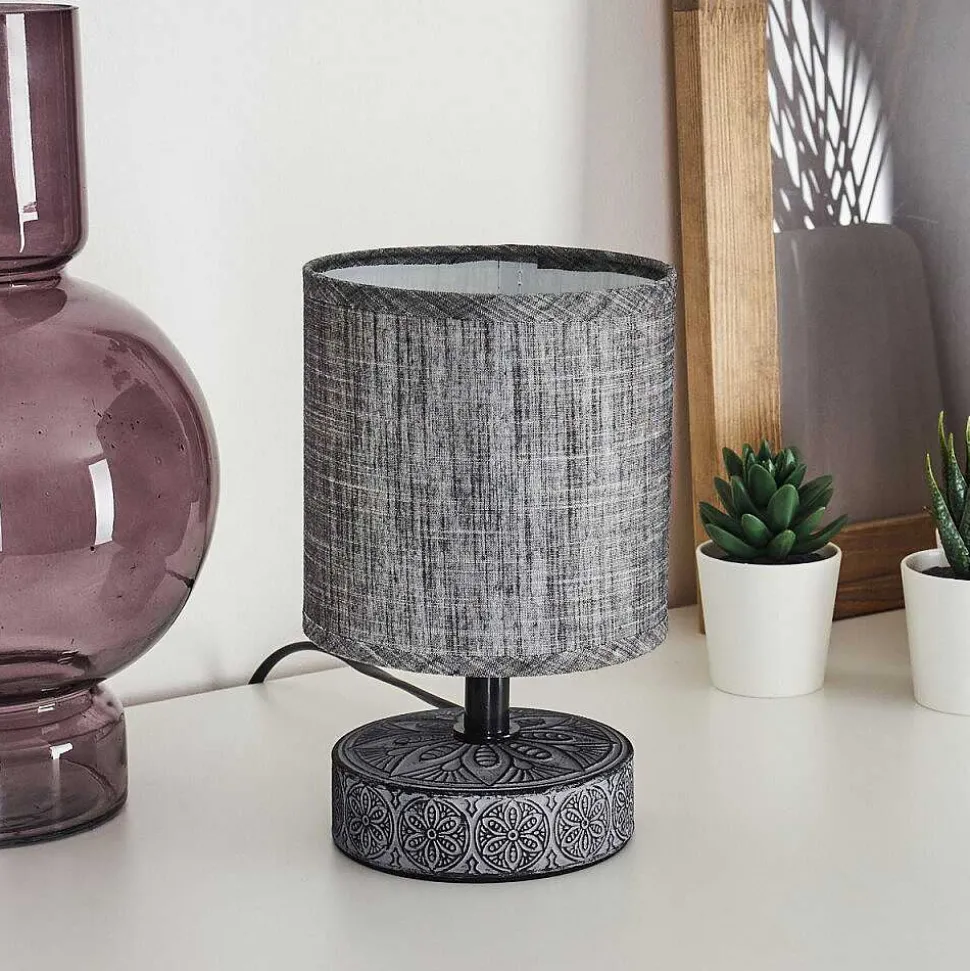 Lampe De Table Kigombo Gris, Noir, 1 Lumiere