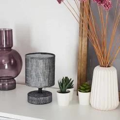 Lampe De Table Kigombo Gris, Noir, 1 Lumiere