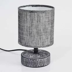 Lampe De Table Kigombo Gris, Noir, 1 Lumiere