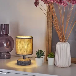 Lampe De Table Kigombo Gris, Noir, 1 Lumiere