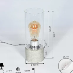 Lampe De Table Kumotu Chrome, Gris, 1 Lumiere