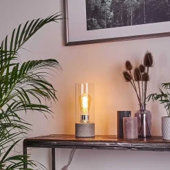 Lampe De Table Kumotu Chrome, Gris, 1 Lumiere