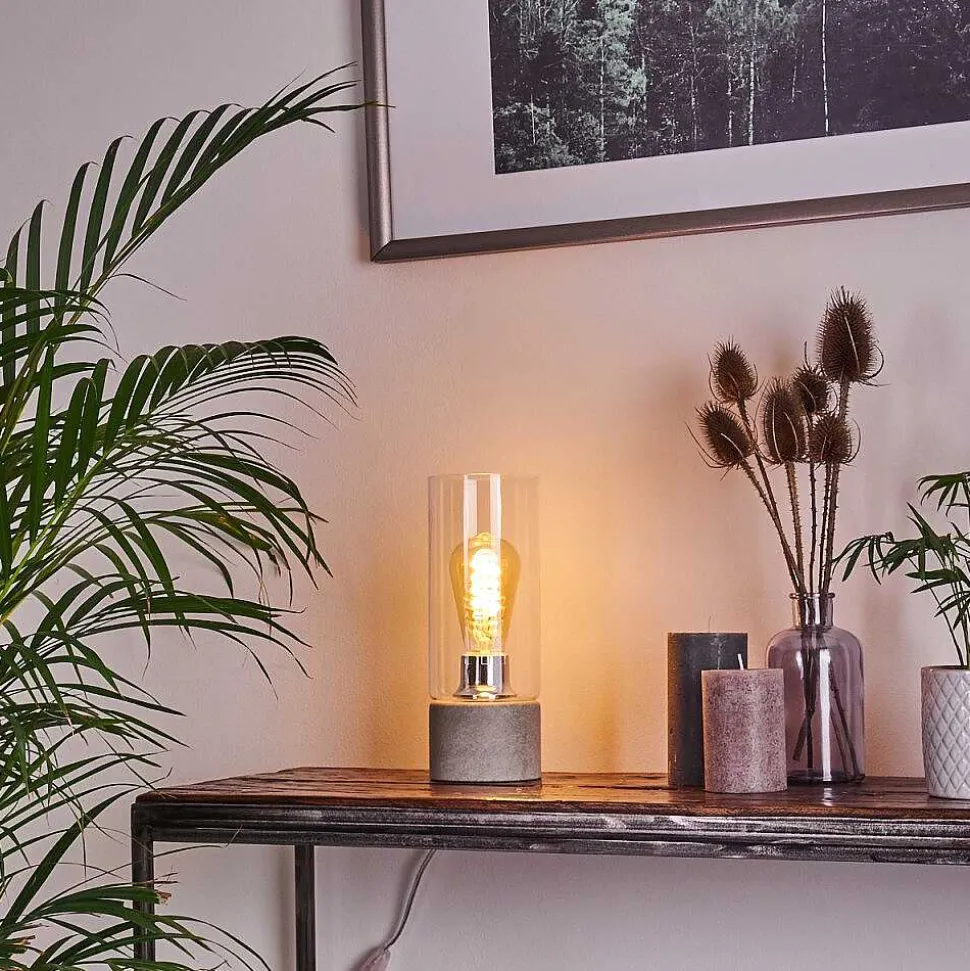 Lampe De Table Kumotu Chrome, Gris, 1 Lumiere