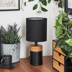 Lampe De Table Lorrain Couleur Bois, 1 Lumiere