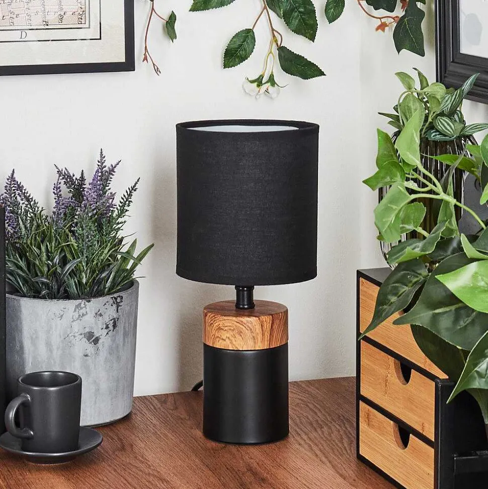 Lampe De Table Lorrain Couleur Bois, 1 Lumiere