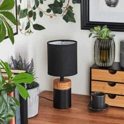 Lampe De Table Lorrain Couleur Bois, 1 Lumiere