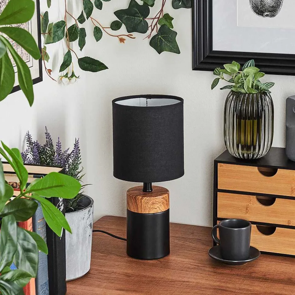 Lampe De Table Lorrain Couleur Bois, 1 Lumiere