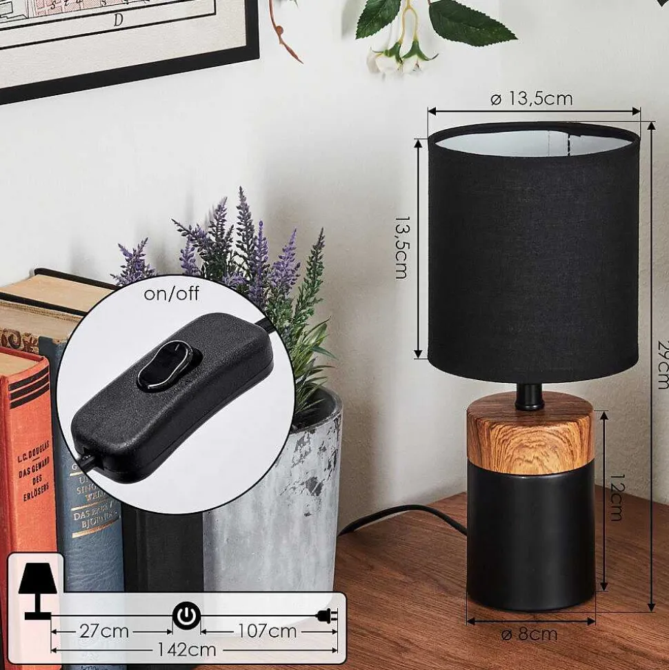 Lampe De Table Lorrain Couleur Bois, 1 Lumiere