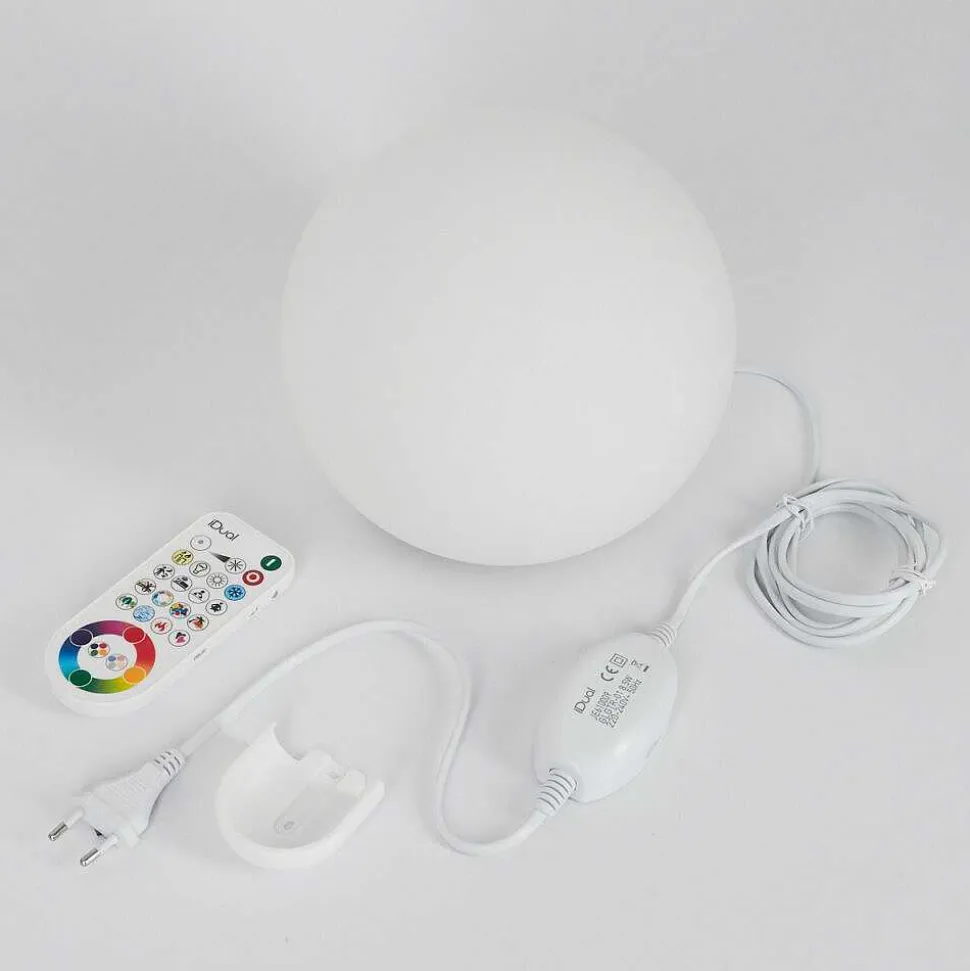 Lampe De Table Loural Led Nickel Mat, 1 Lumiere, Telecommandes, Changeur De Couleurs