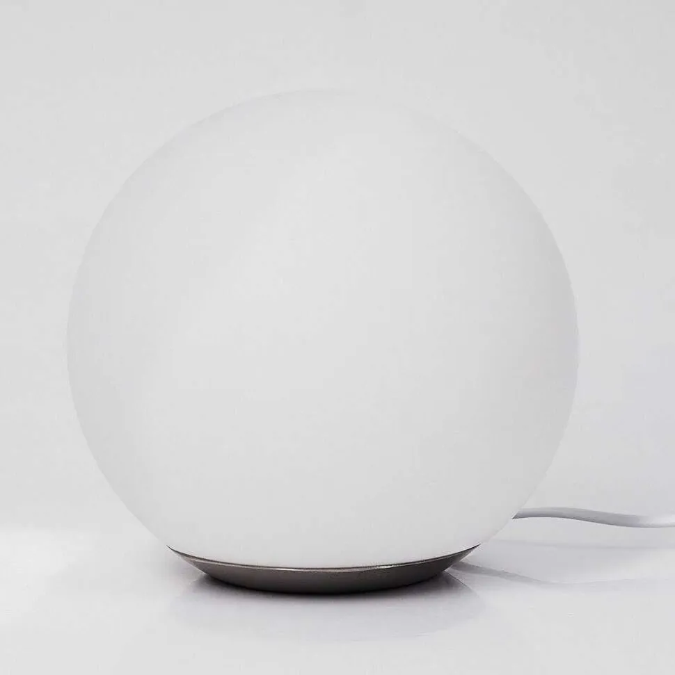 Lampe De Table Loural Led Nickel Mat, 1 Lumiere, Telecommandes, Changeur De Couleurs