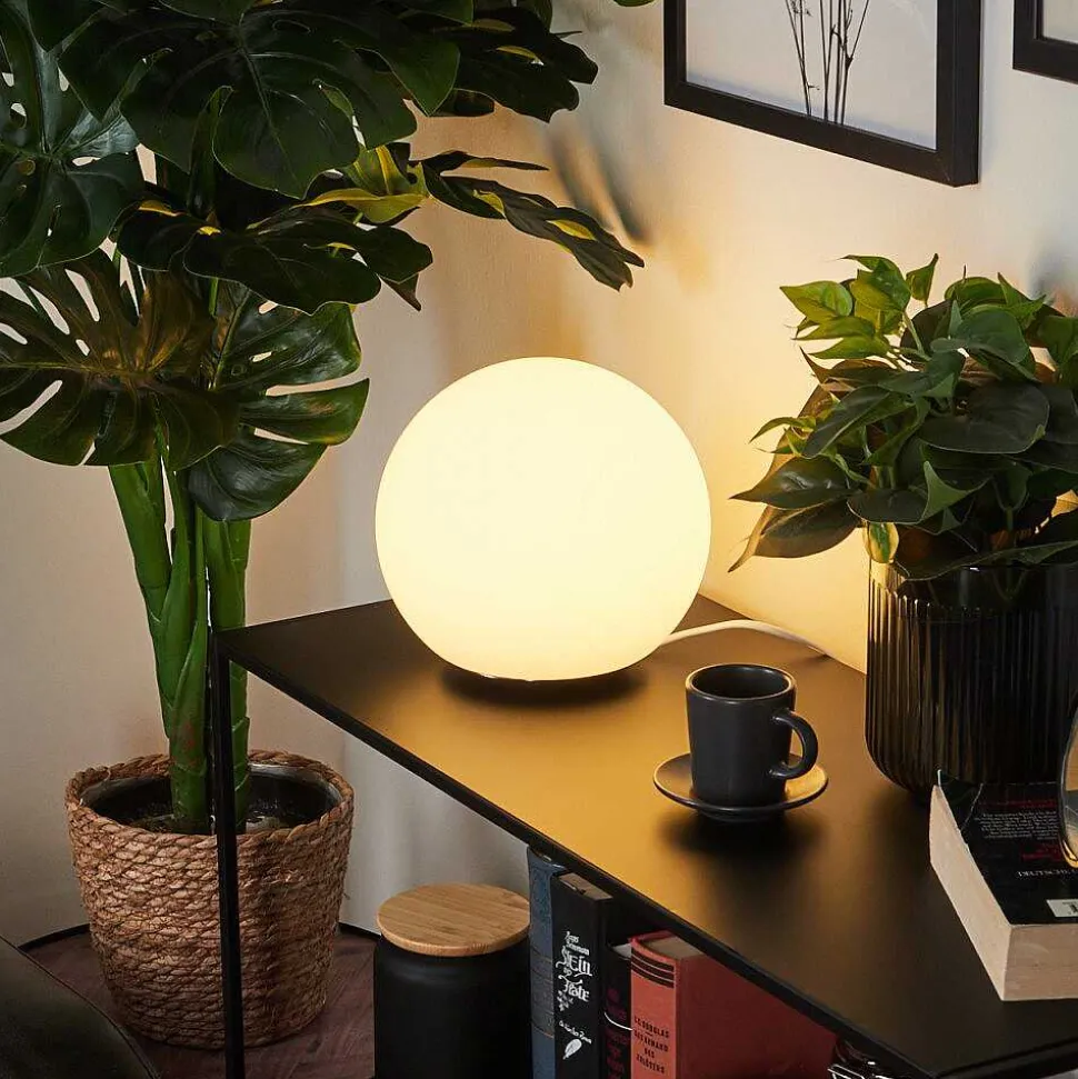 Lampe De Table Loural Led Nickel Mat, 1 Lumiere, Telecommandes, Changeur De Couleurs