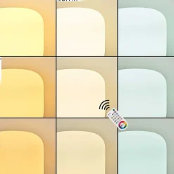 Lampe De Table Loural Led Nickel Mat, 1 Lumiere, Telecommandes, Changeur De Couleurs