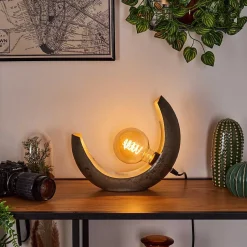 Lampe De Table Magredis Argent Oxyde, 1 Lumiere