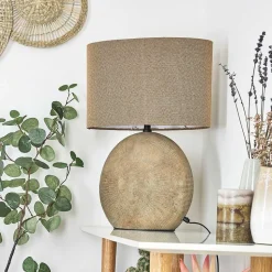 Lampe De Table Manariz Brun, 1 Lumiere