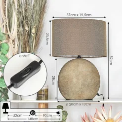 Lampe De Table Manariz Brun, 1 Lumiere