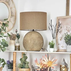 Lampe De Table Manariz Brun, 1 Lumiere