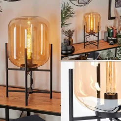 Lampe De Table Manzano Noir, 1 Lumiere