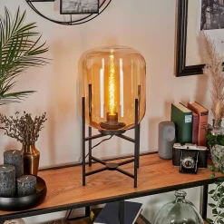 Lampe De Table Manzano Noir, 1 Lumiere