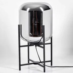 Lampe De Table Manzano Noir, 1 Lumiere