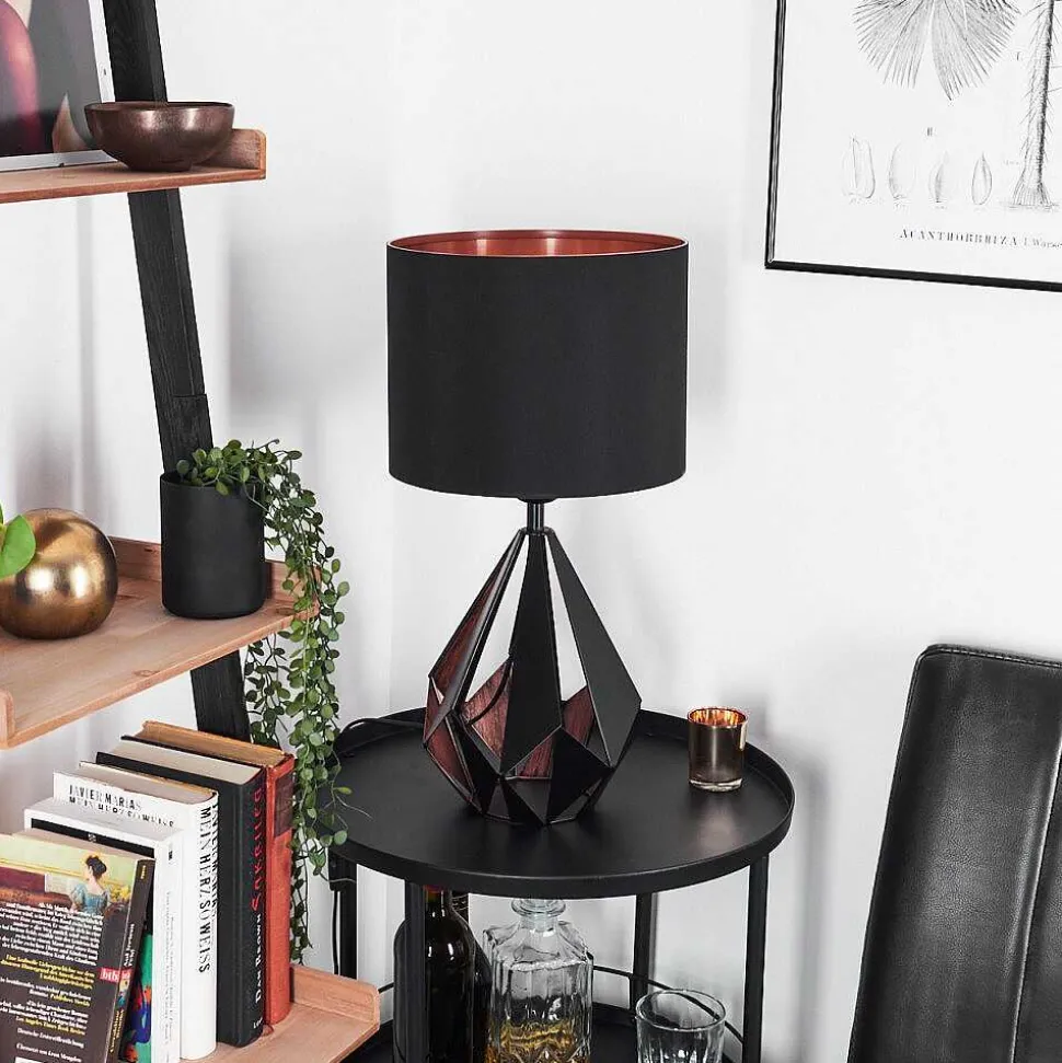 Lampe De Table Marang Cuivre, Noir, 1 Lumiere