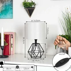 Lampe De Table Marang Noir, 1 Lumiere