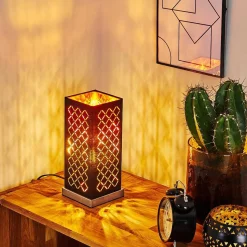 Lampe De Table Meldal Nickel Mat, Noir, 1 Lumiere