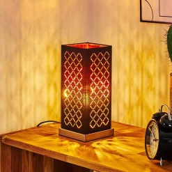 Lampe De Table Meldal Nickel Mat, Noir, 1 Lumiere