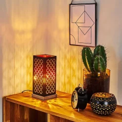 Lampe De Table Meldal Nickel Mat, Noir, 1 Lumiere