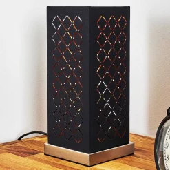 Lampe De Table Meldal Nickel Mat, Noir, 1 Lumiere