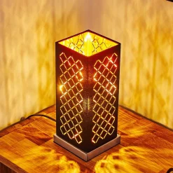 Lampe De Table Meldal Nickel Mat, Noir, 1 Lumiere