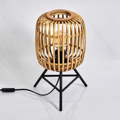 Lampe De Table Mongolei Noir, 1 Lumiere