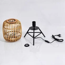 Lampe De Table Mongolei Noir, 1 Lumiere