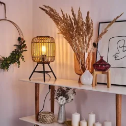 Lampe De Table Mongolei Noir, 1 Lumiere