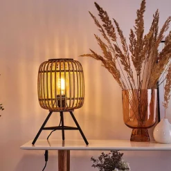 Lampe De Table Mongolei Noir, 1 Lumiere