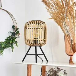 Lampe De Table Mongolei Noir, 1 Lumiere